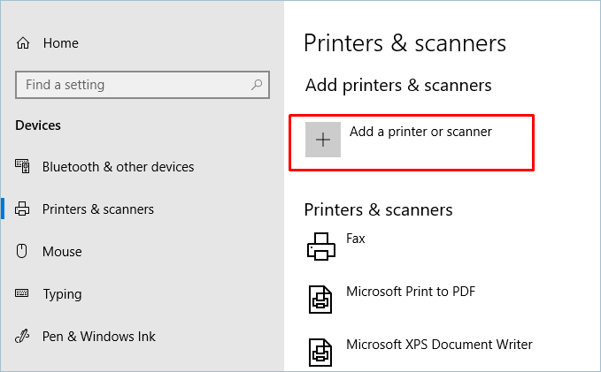 Add a Printer Or Scanner