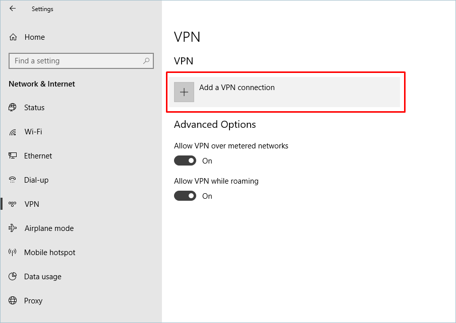 Add A VPN Connection