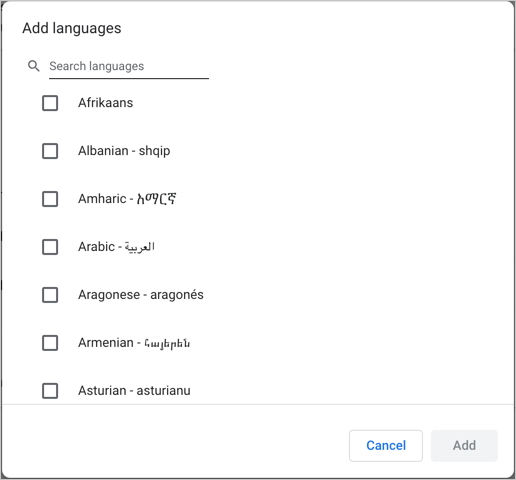 Add Languages in Chrome