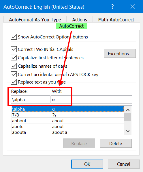 Add Shortcuts in Excel AutoCorrect