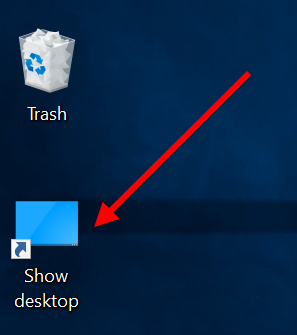 Add Show Desktop Shortcut in Desktop
