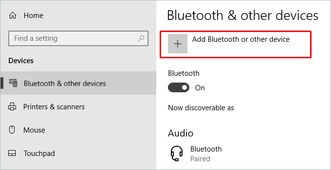Adding Bluetooth Device