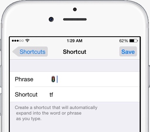 Adding Emoji Shortcut in iOS