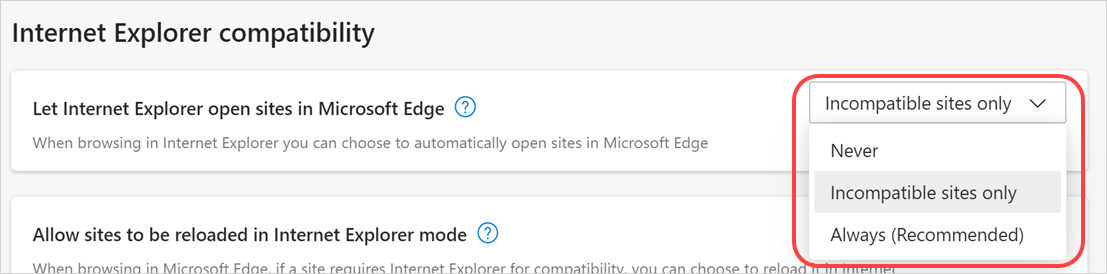 Allow IE Open Sites in Edge