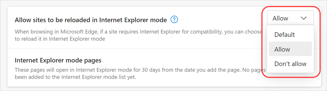 Allow Sites to Reload in IE Mode