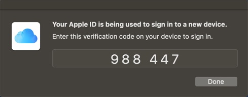 Apple ID Two Factor Verification Code