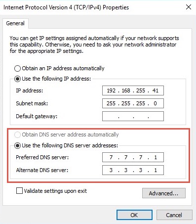Assign DNS IP Addresses