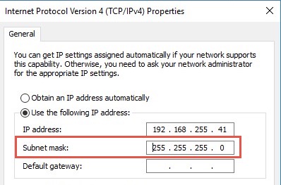 Assign Subnet Mask IP