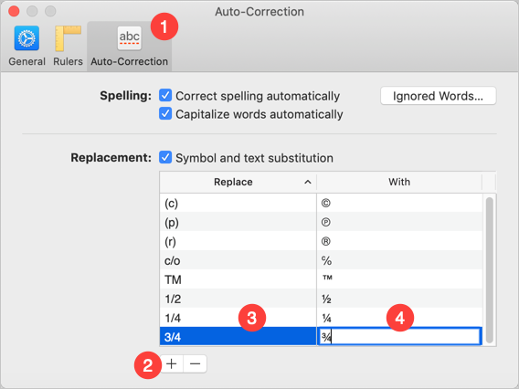 Auto-Correction for Fractions in Mac Pages