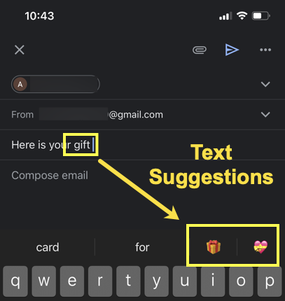 Auto Text Suggestions with Emoji
