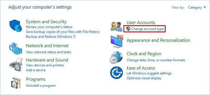 Change Account Type