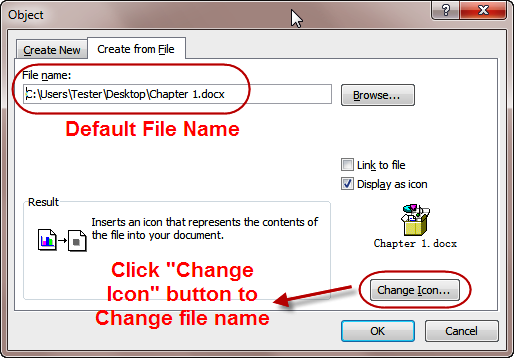 Change Icon & File name