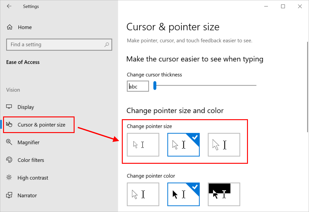 Change Mouse Pointer Size