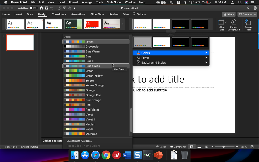 Change Theme Color in Mac PowerPoint
