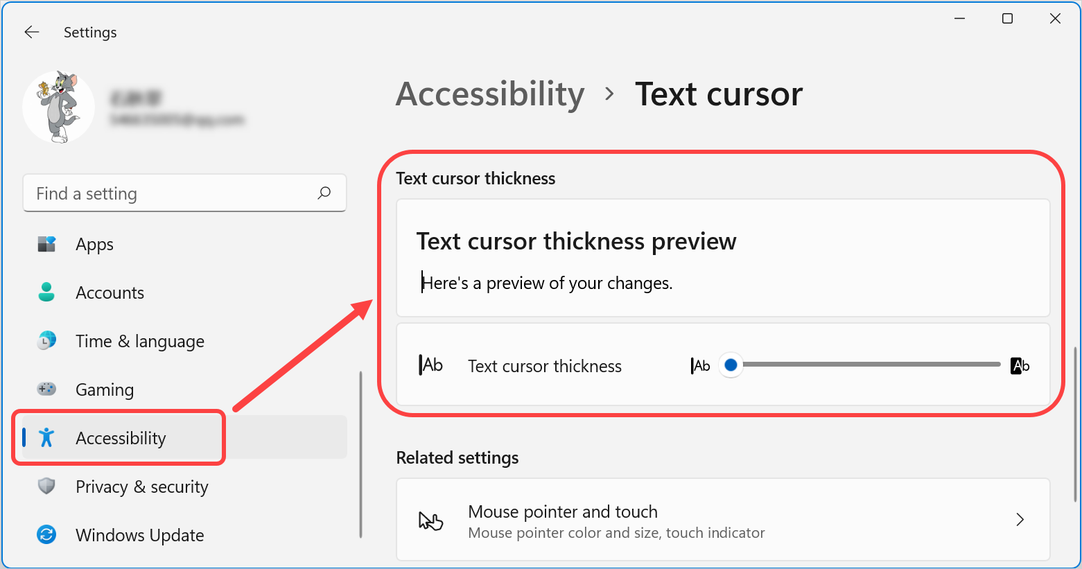 Change Thickness of Text Cursor