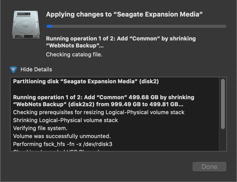 Check Progress of Adding and Shrinking Partitions