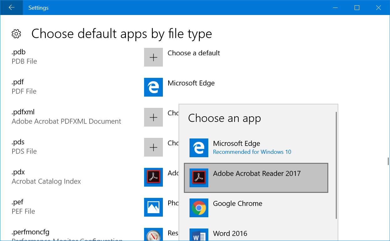Choose Apps for File Types
