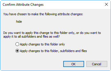 Choose Hide Option for Folder
