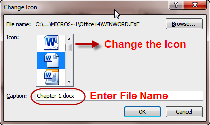 Choose Icon & Enter File name