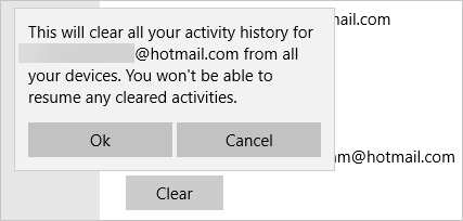 Confirm Deleting Activity History