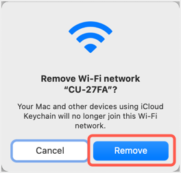 Confirm Remove Network