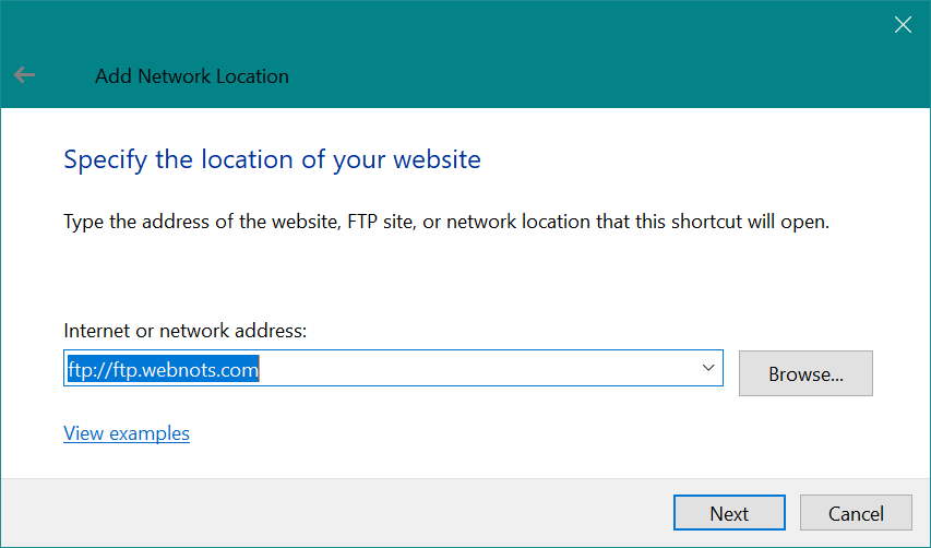Connect Your FTP or Location