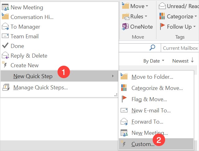 Creating Custom Quick Steps in Outlook