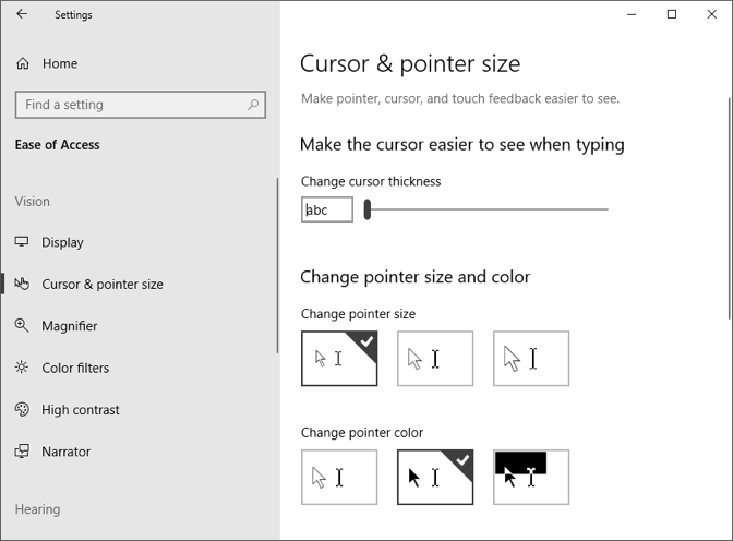 Cursor And Pointer Size