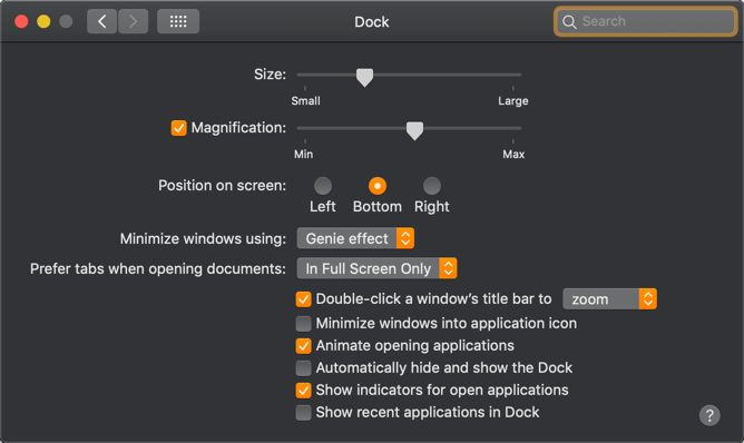 Customize Dock in Mac