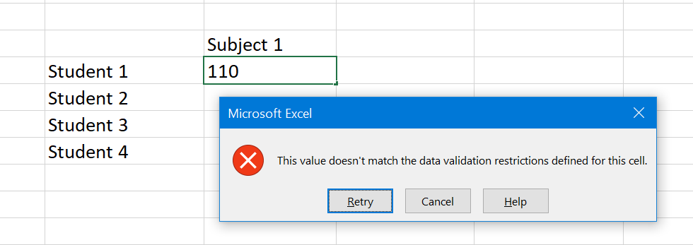 Data Not Allowed Due to Invalid Entries