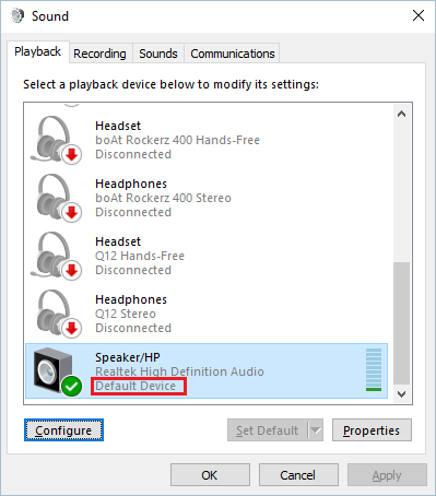 Set Default Audio Device