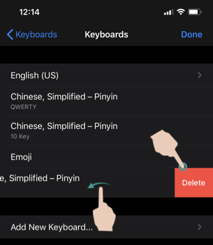 Delete Keyboard Layout