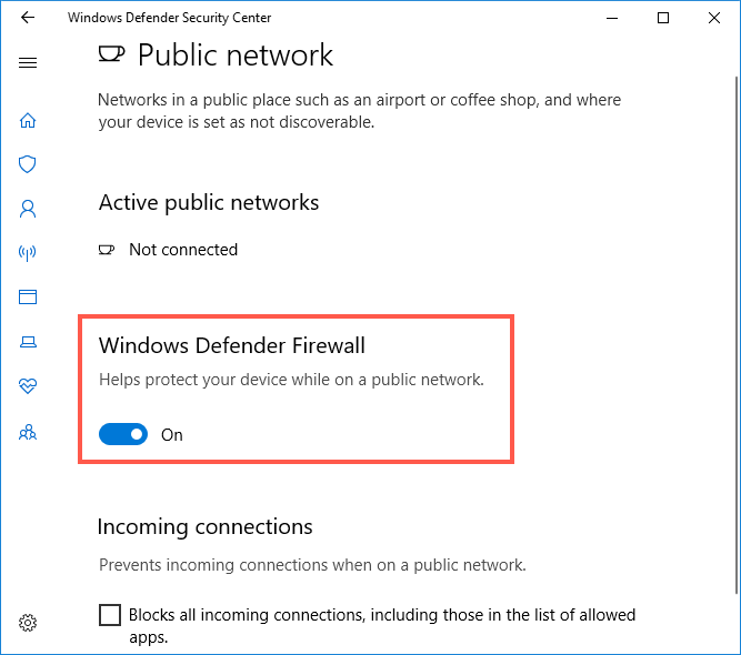 Disable Firewall in Windows 10