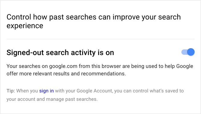 Disable Sign Out Search Activity