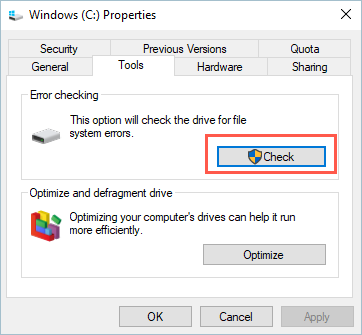 Disk Check Tool for Windows