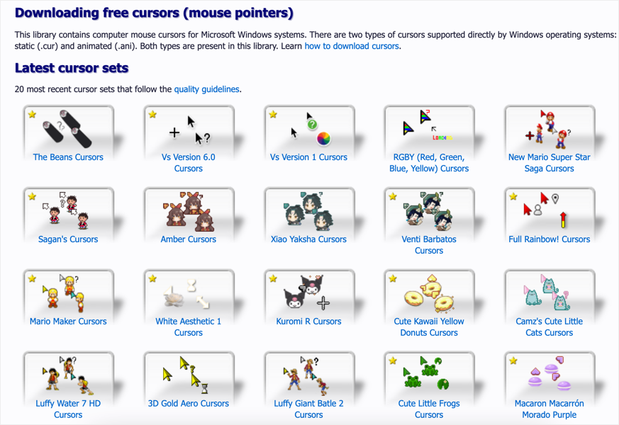Download Free Cursors for Windows