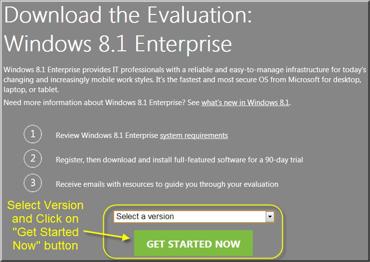 Download Windows 8.1 Trial Version