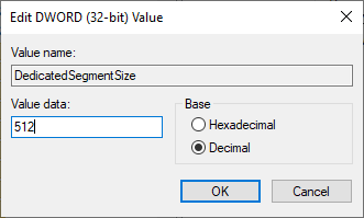 Edit DWORD (32-bit) Value