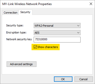 Enable Show Characters to View Wi-Fi Password