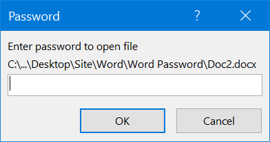 Enter Password to Open Word