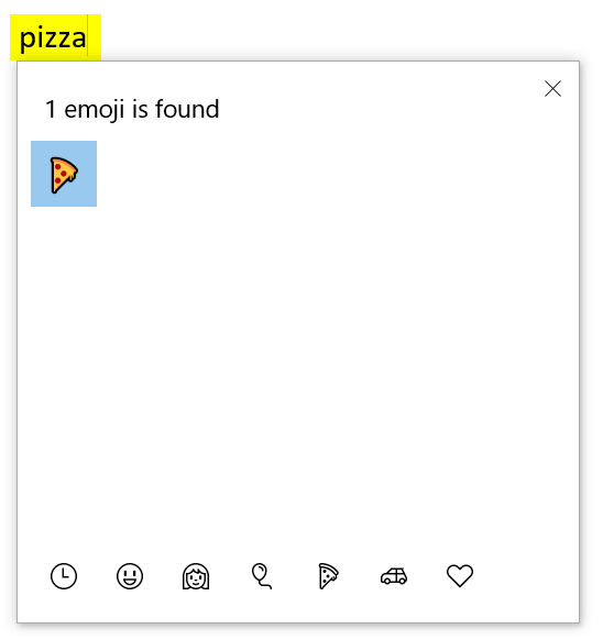 Filter Emoji in Windows 10