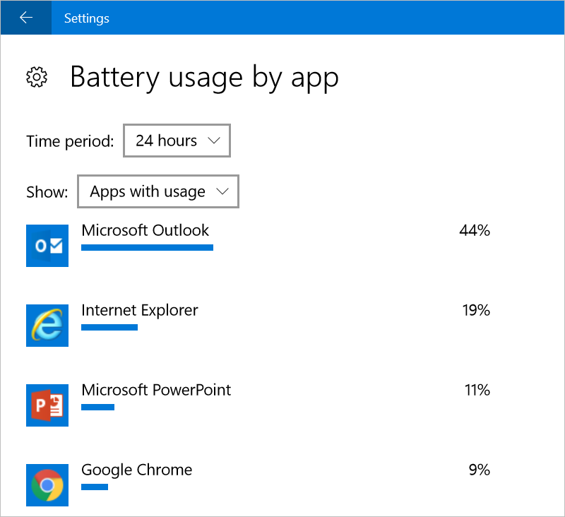 Find Apps Using Battery Power in Windows 10