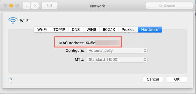 Find MAC Address in Mac