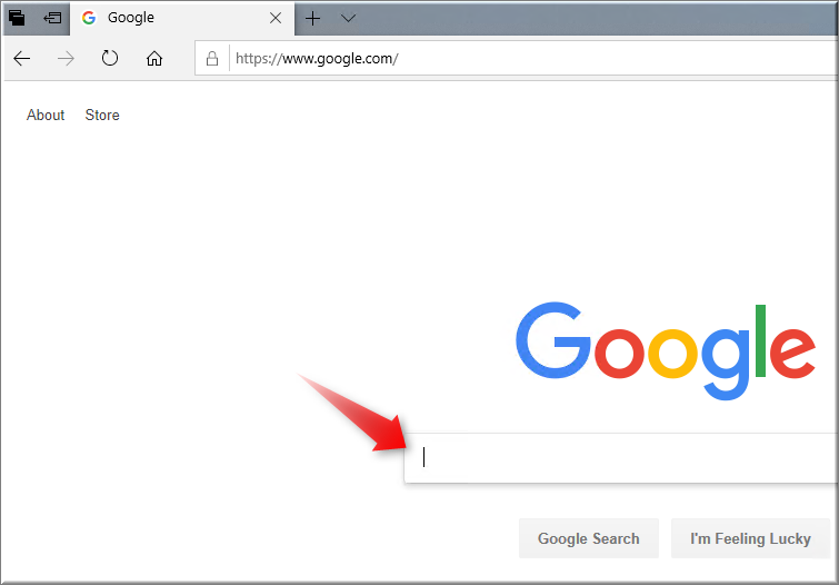 First Search with Google in Edge