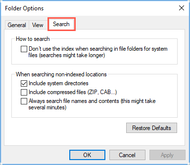 Folder Options for File Explorer