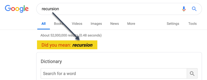 Google Search Recursion