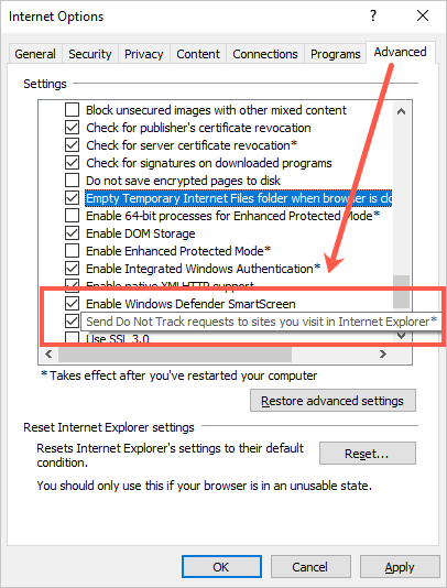 IE Security Options