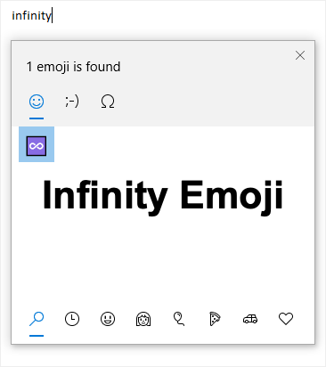 Infinity Emoji in Windows