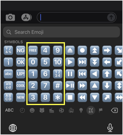 Keycap Symbols in iPhone