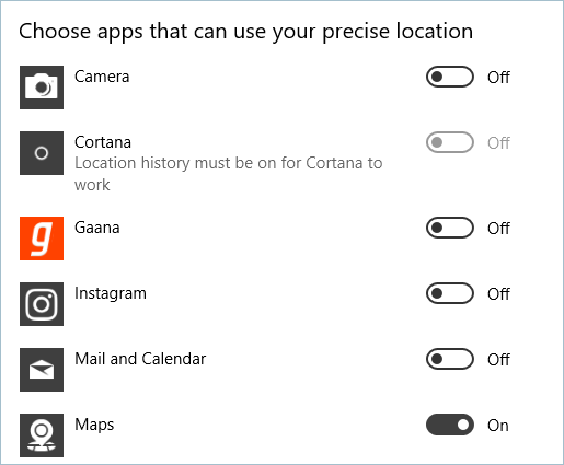 Location On For Specific Apps